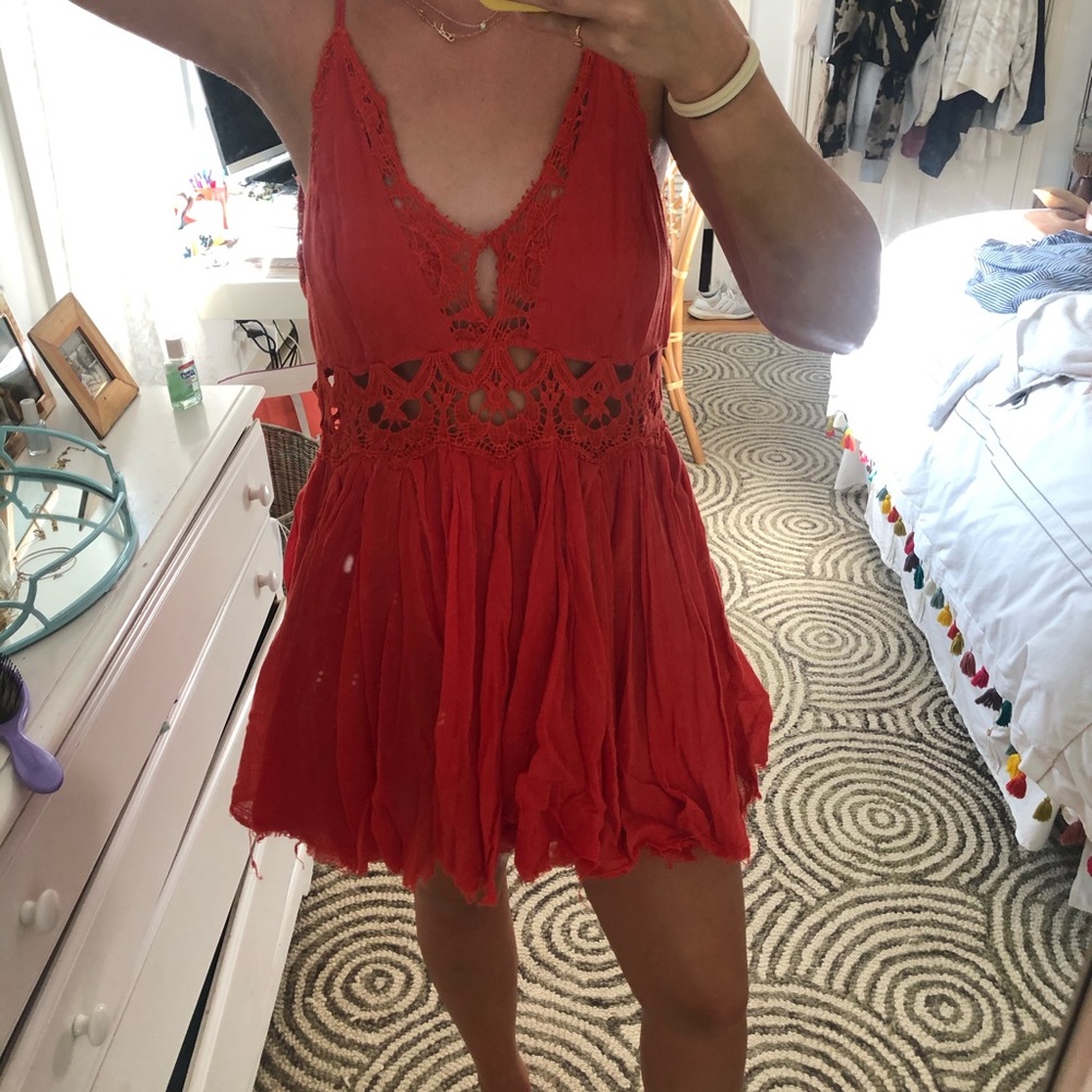 Red free people Ilektra dress